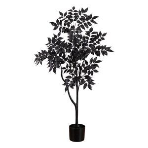 1039 4ft Artificial Halloween Black Sumac Tree - Spooky Season Decor